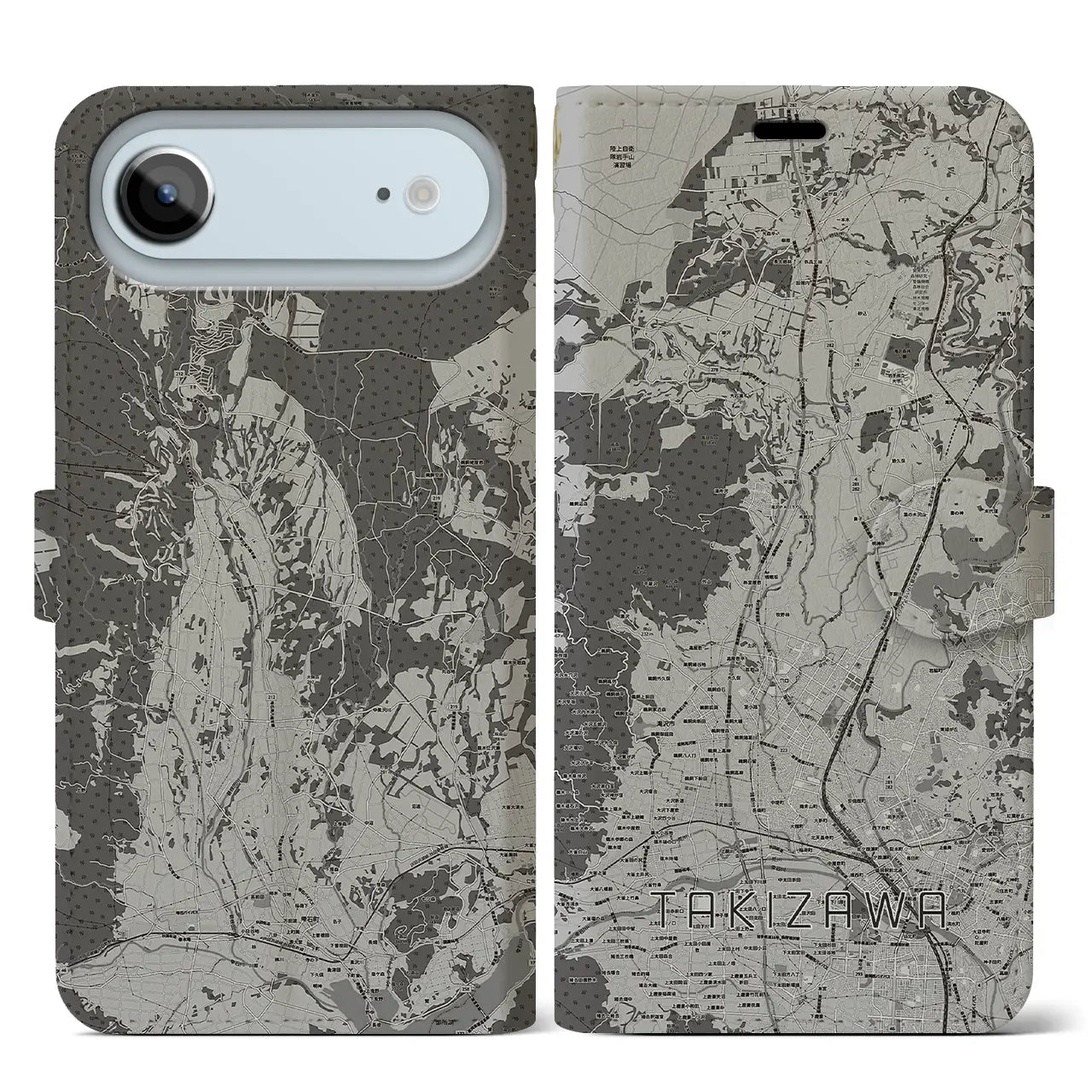 【滝沢（岩手県）】地図柄iPhoneケース（手帳タイプ）