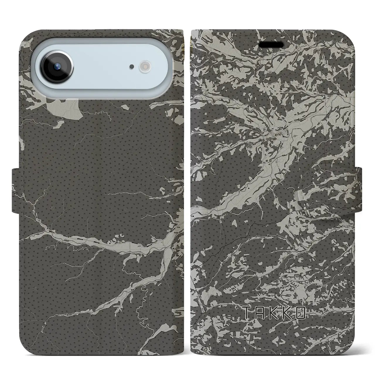 【田子（青森県）】地図柄iPhoneケース（手帳タイプ）