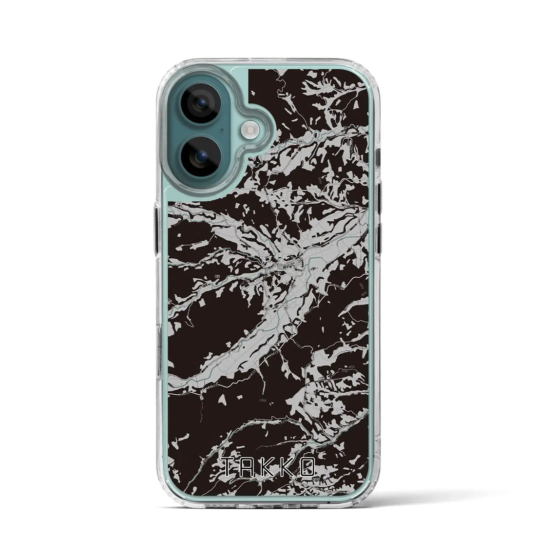 【田子(青森県)】地図柄iPhoneケース(MagSafeタイプ)モノトーン・iPhone 16 Pro 用