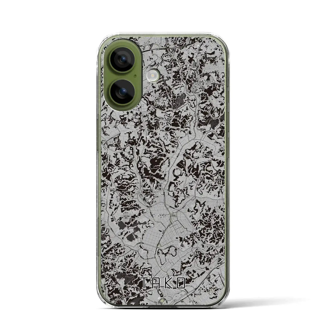 【多古（千葉県）】地図柄iPhoneケース（クリアタイプ）モノトーン・iPhone 17 Pro Max 用