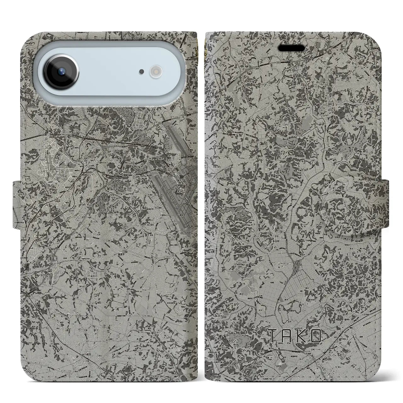 【多古（千葉県）】地図柄iPhoneケース（手帳タイプ）