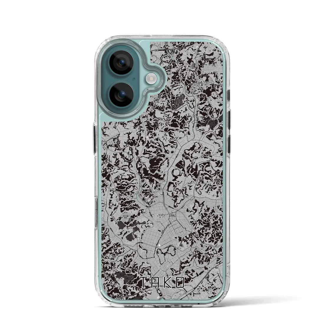 【多古(千葉県)】地図柄iPhoneケース(MagSafeタイプ)モノトーン・iPhone 16 Pro 用