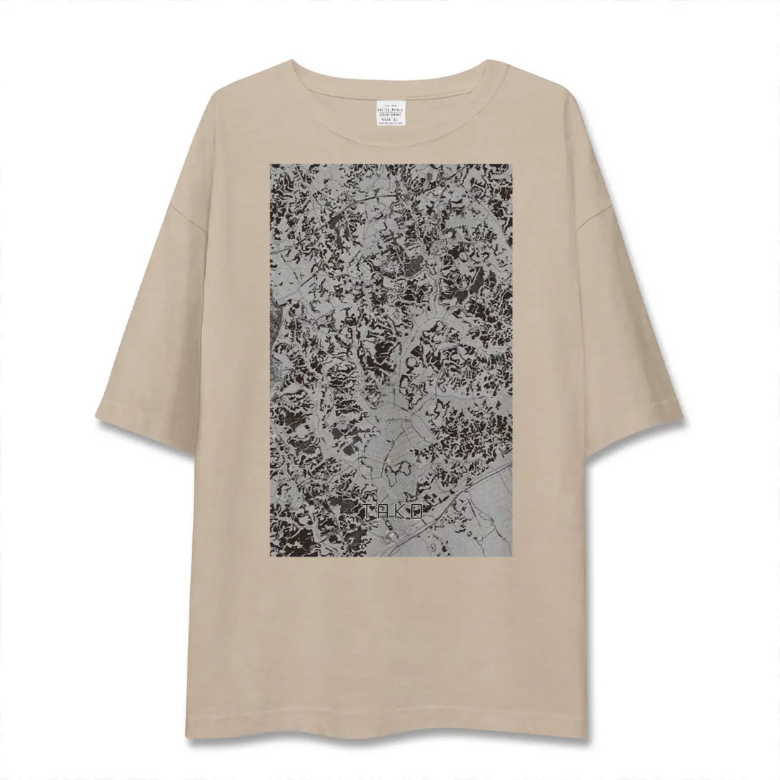 【多古（千葉県）】地図柄ビッグシルエットTシャツ