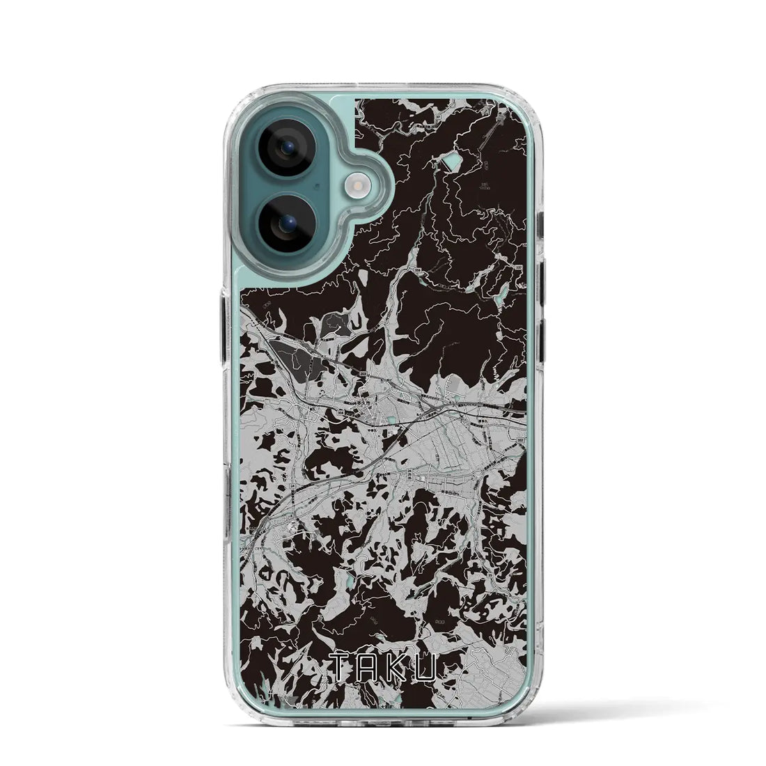 【多久（佐賀県）】地図柄iPhoneケース（MagSafeタイプ）モノトーン・iPhone 16 Pro 用