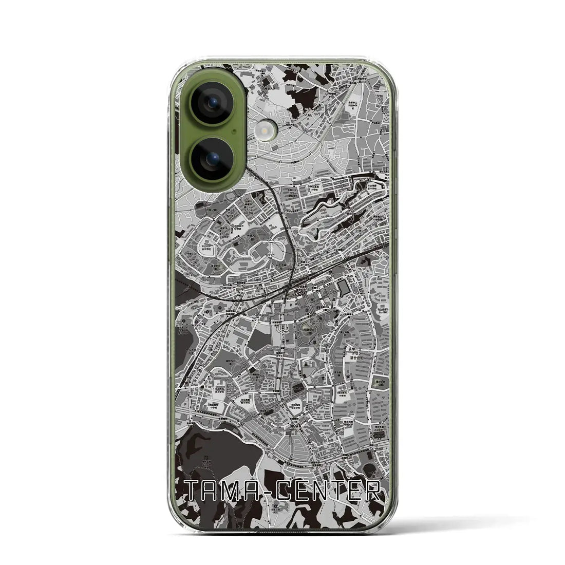 【多摩センター（東京都）】地図柄iPhoneケース（クリアタイプ）モノトーン・iPhone 17 Pro Max 用