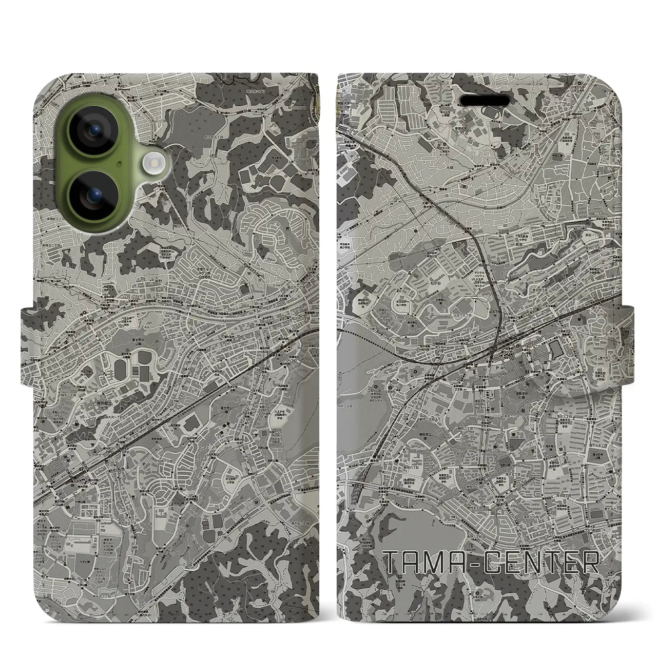 【多摩センター（東京都）】地図柄iPhoneケース（手帳タイプ）