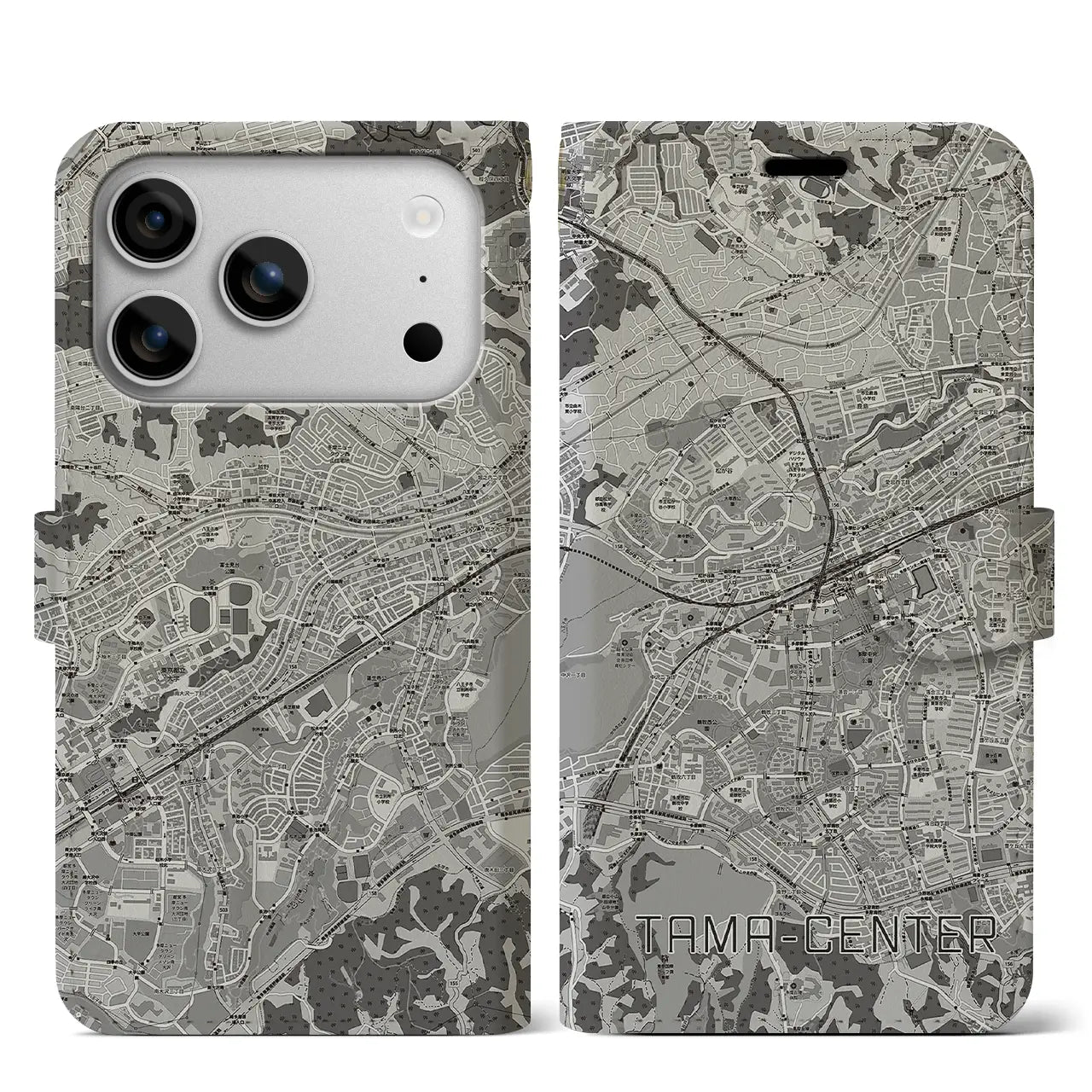 【多摩センター（東京都）】地図柄iPhoneケース（手帳タイプ）