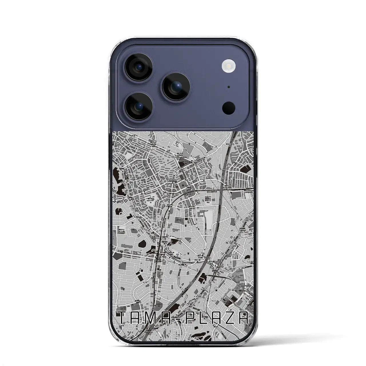 【たまプラーザ（神奈川県）】地図柄iPhoneケース（クリアタイプ）