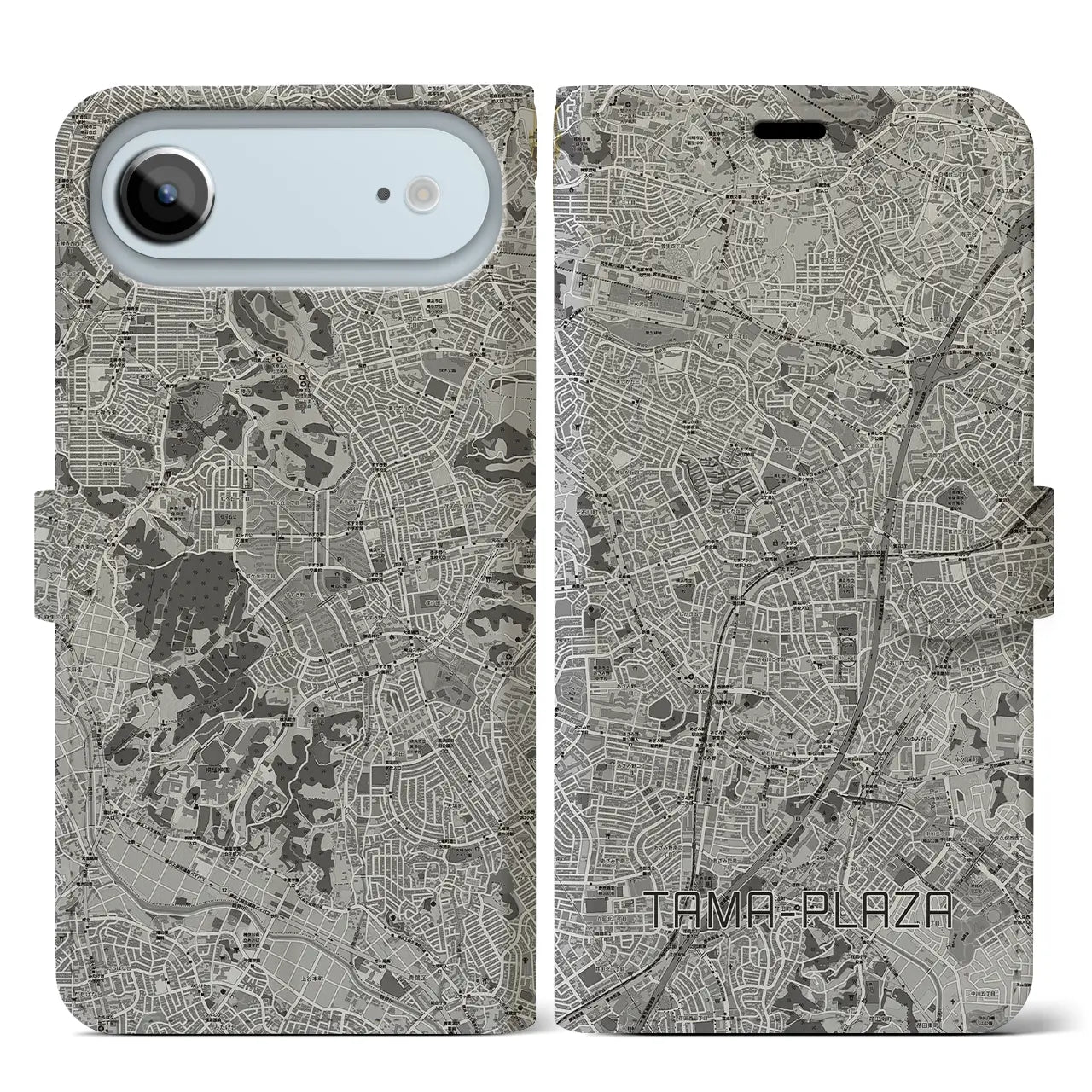 【たまプラーザ（神奈川県）】地図柄iPhoneケース（手帳タイプ）