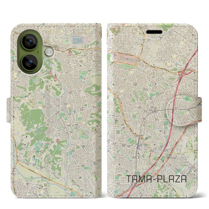 【たまプラーザ（神奈川県）】地図柄iPhoneケース（手帳タイプ）