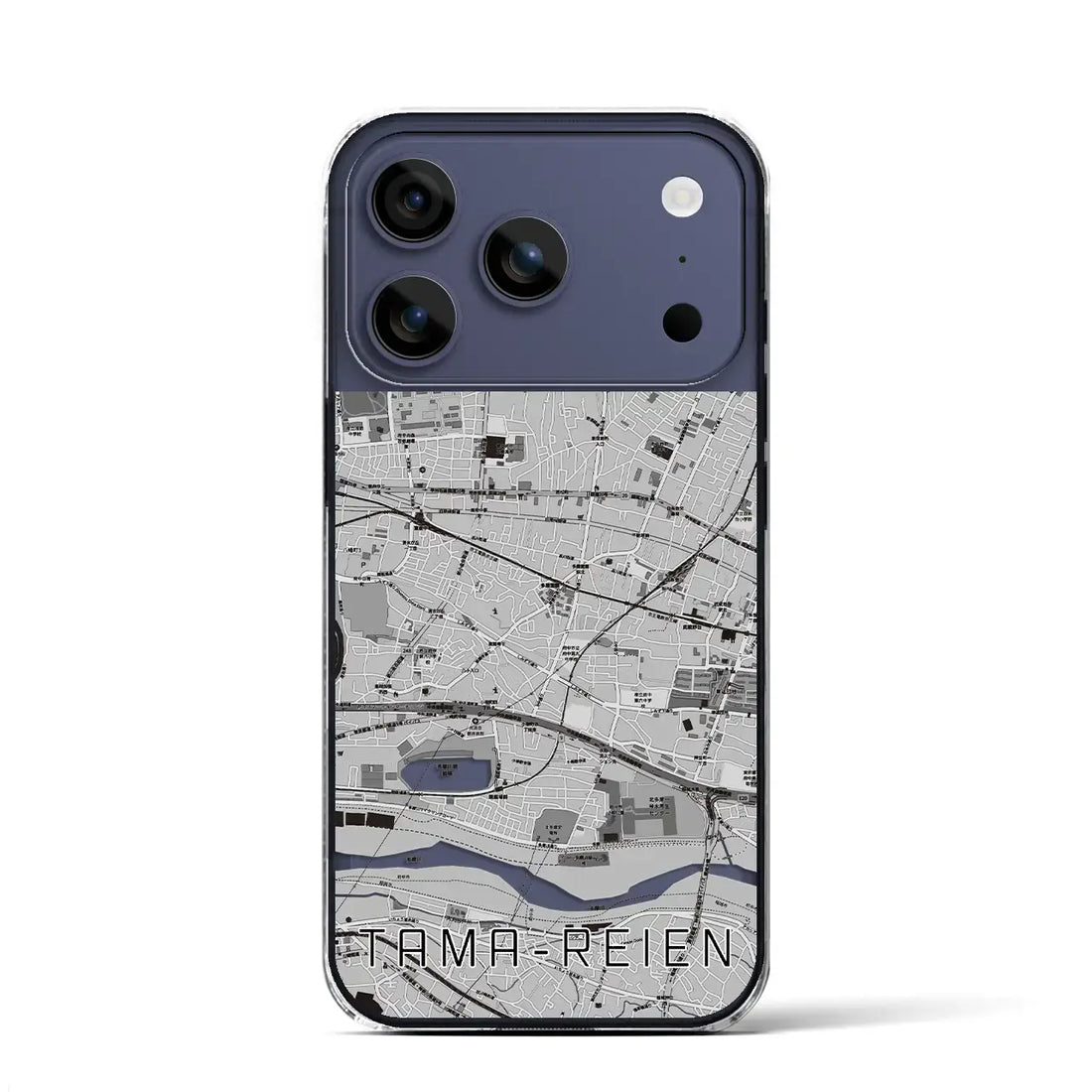 【多磨霊園（東京都）】地図柄iPhoneケース（クリアタイプ）