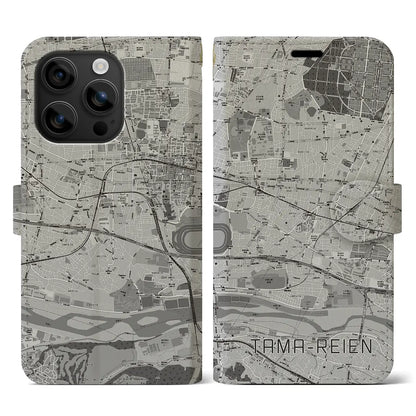 【多磨霊園（東京都）】地図柄iPhoneケース（手帳タイプ）モノトーン・iPhone 16 用