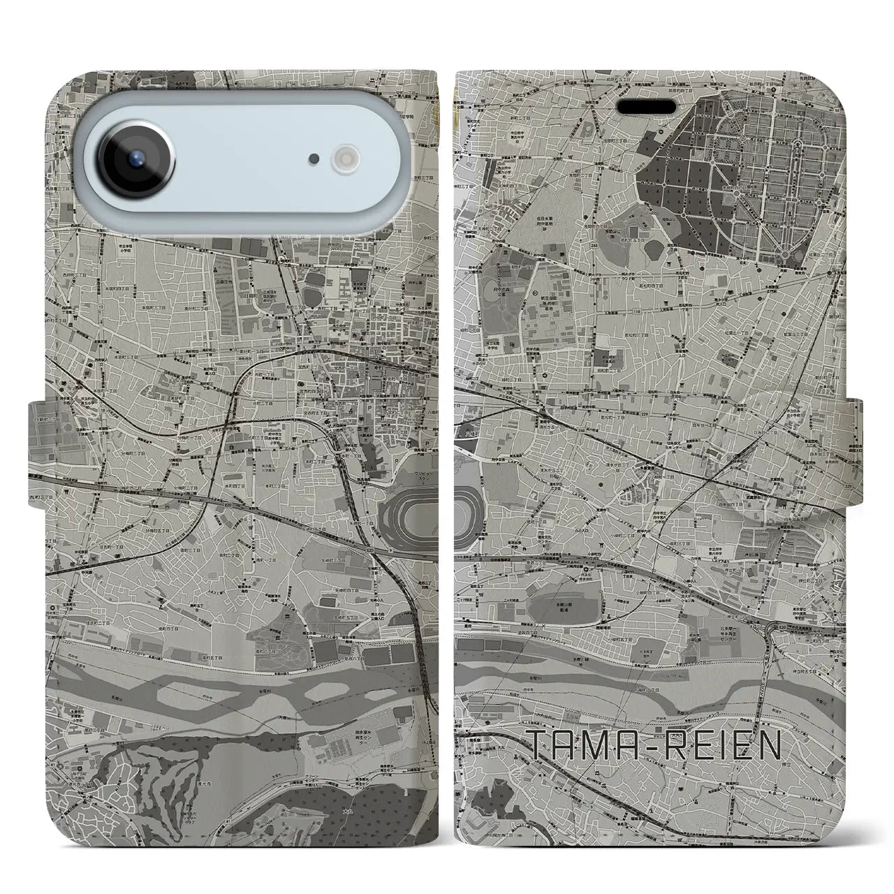 【多磨霊園（東京都）】地図柄iPhoneケース（手帳タイプ）