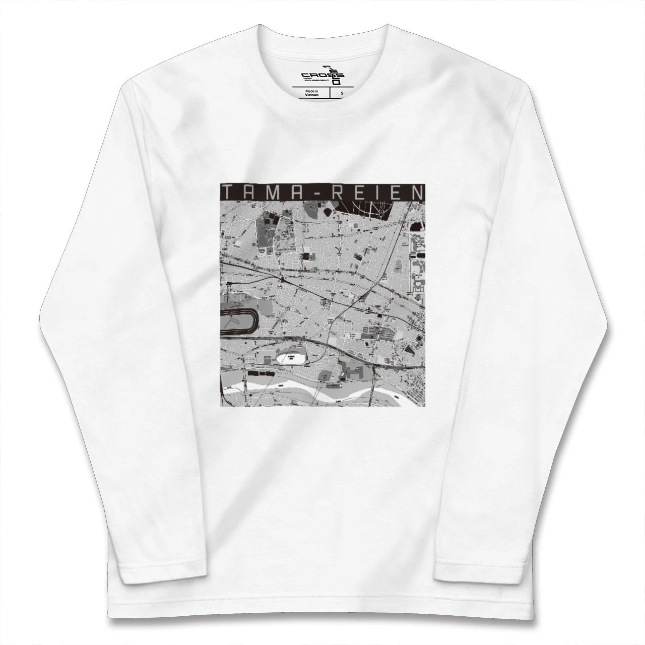 【多磨霊園（東京都）】地図柄ロングスリーブTシャツ