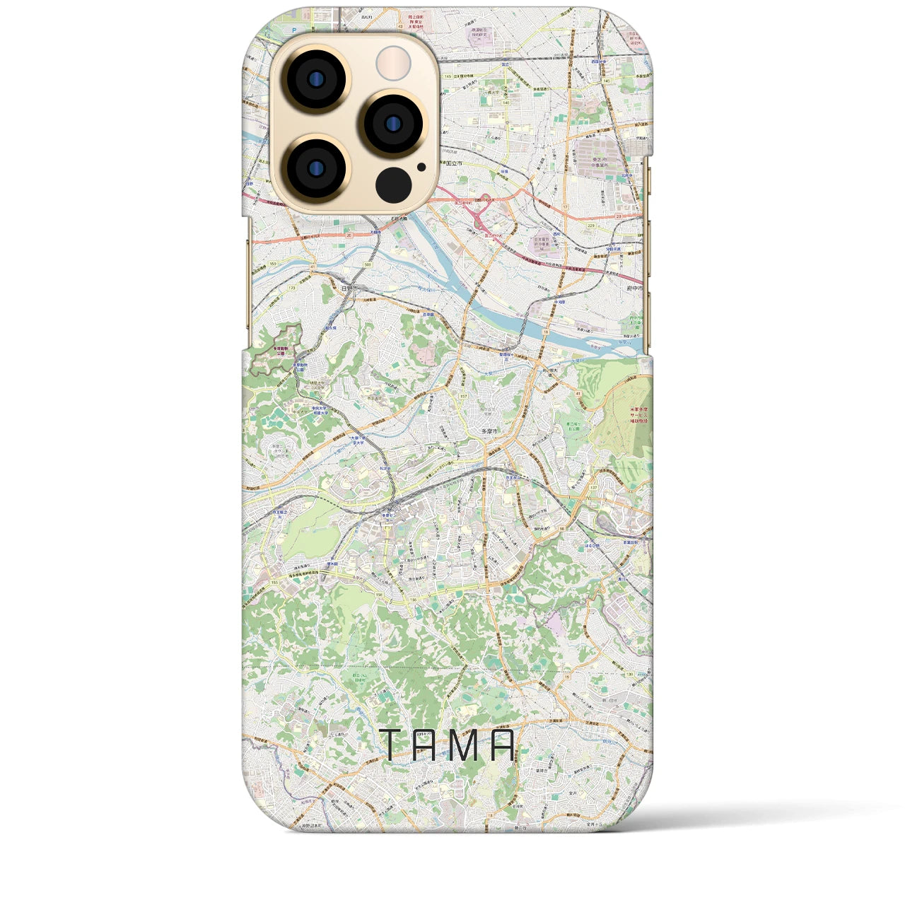 【多摩】地図柄iPhoneケース（バックカバータイプ・ナチュラル）iPhone 12 Pro Max 用