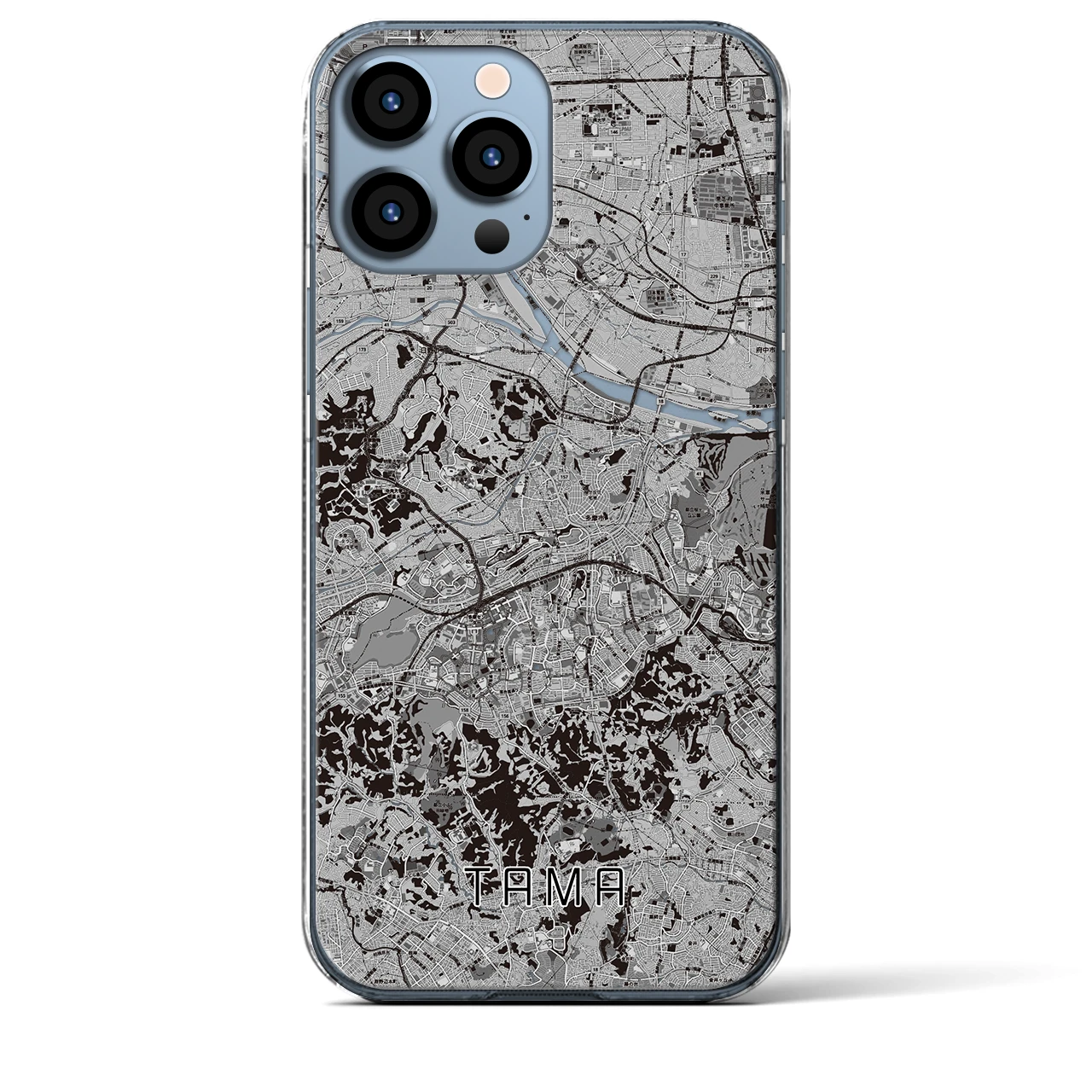 【多摩（東京都）】地図柄iPhoneケース（クリアタイプ）