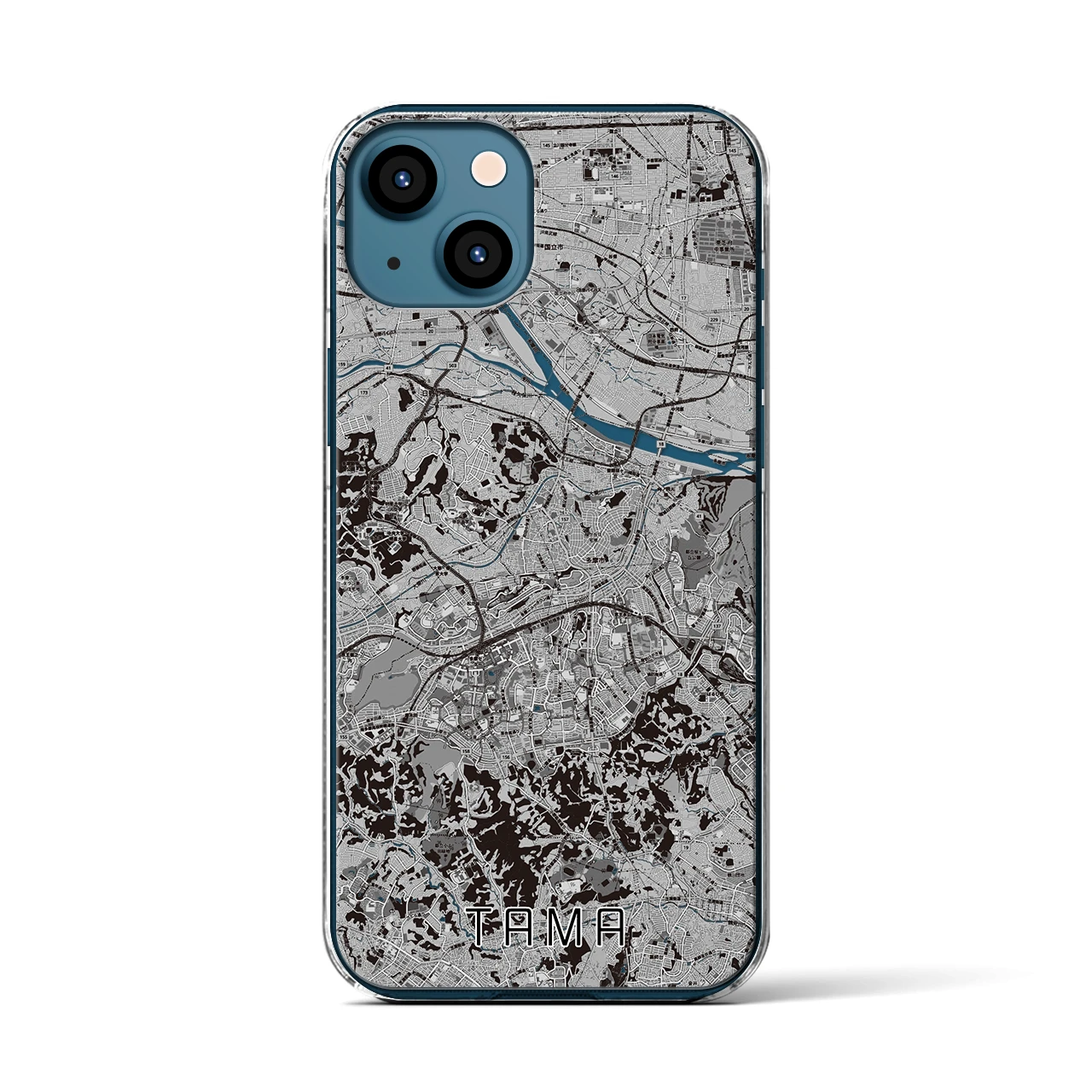 【多摩（東京都）】地図柄iPhoneケース（クリアタイプ）