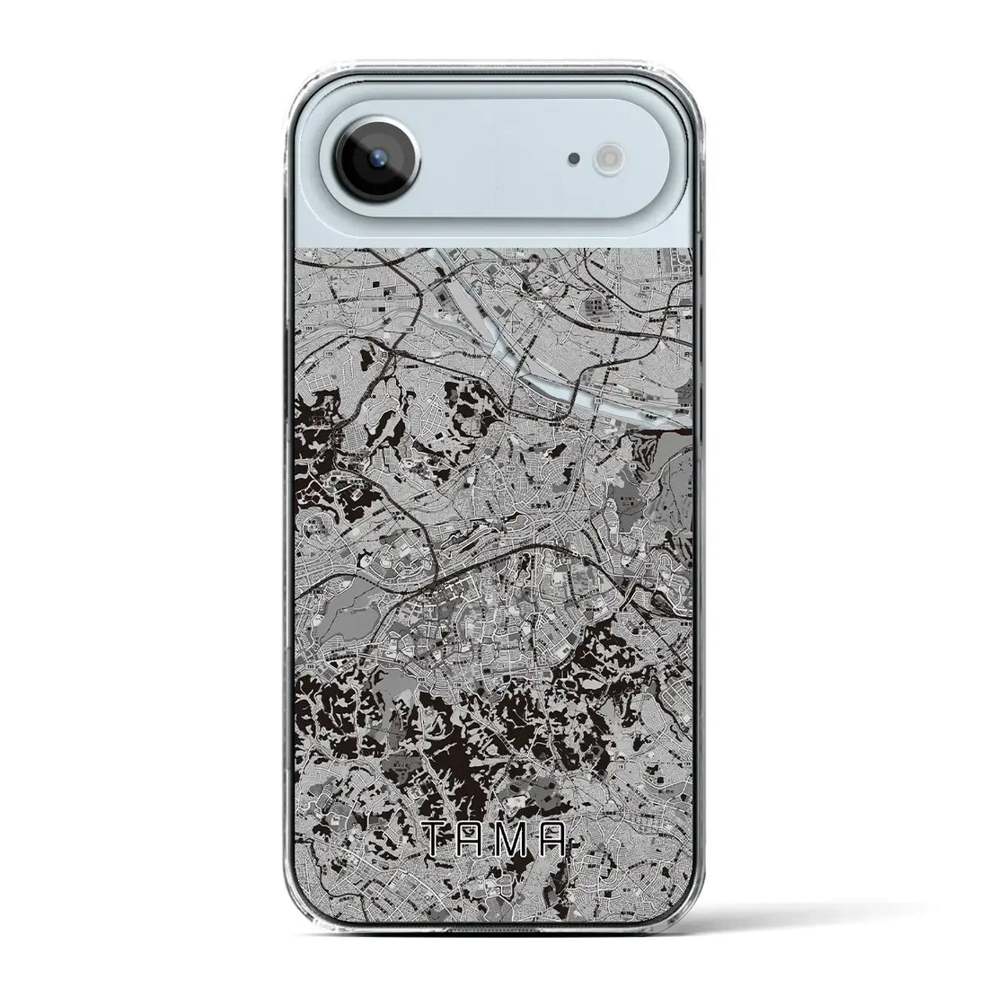 【多摩(東京都)】地図柄iPhoneケース(クリアタイプ)モノトーン・iPhone 17 Pro Max 用