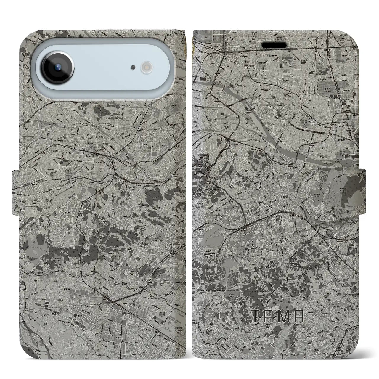 【多摩（東京都）】地図柄iPhoneケース（手帳タイプ）