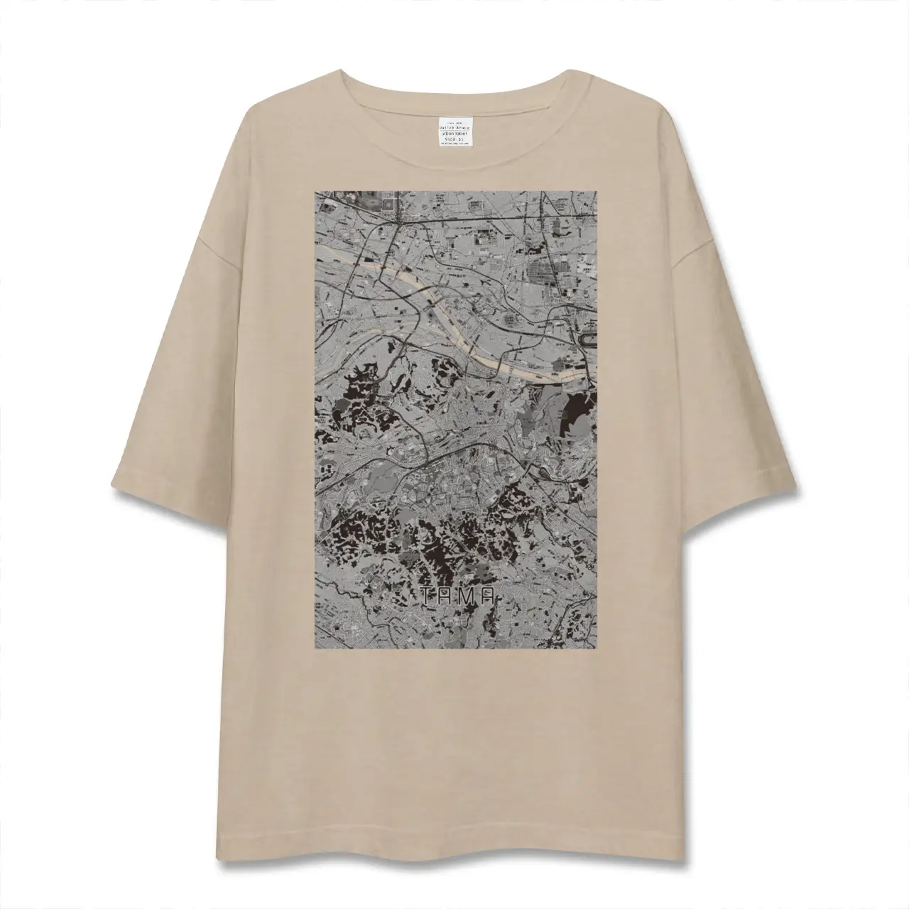 【多摩（東京都）】地図柄ビッグシルエットTシャツ