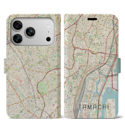 【田町（東京都）】地図柄iPhoneケース（手帳タイプ）