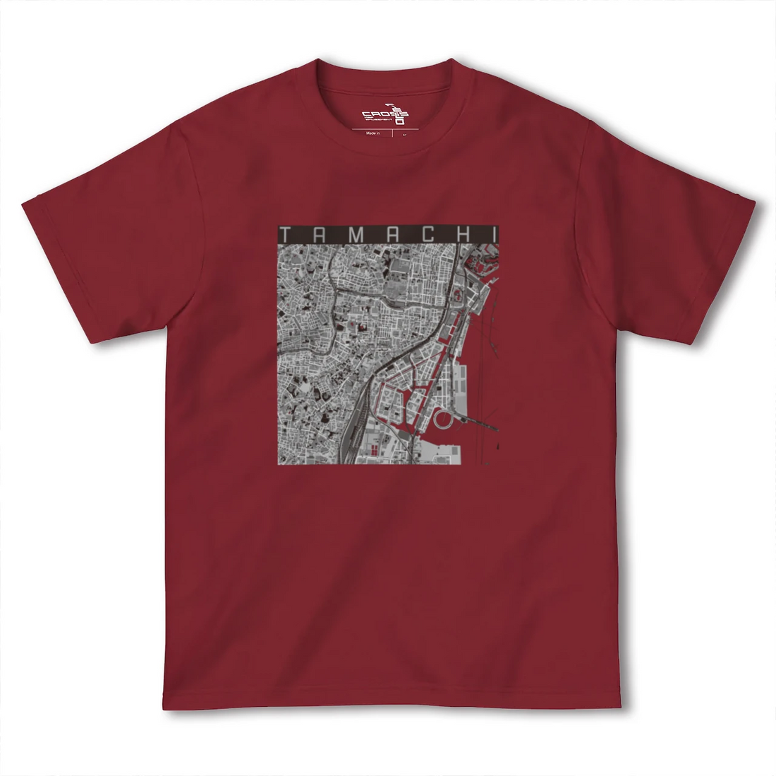 【田町（東京都）】地図柄ヘビーウェイトTシャツ