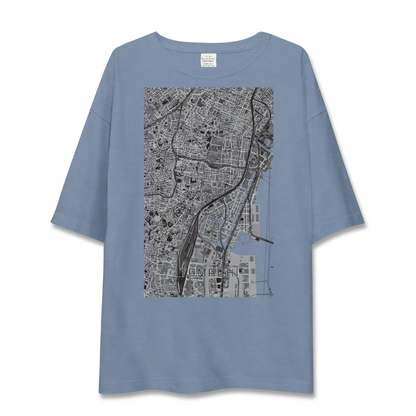 【田町（東京都）】地図柄ビッグシルエットTシャツ
