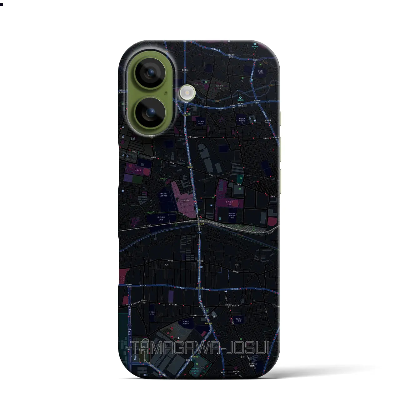 【玉川上水（東京都）】地図柄iPhoneケース（バックカバータイプ）