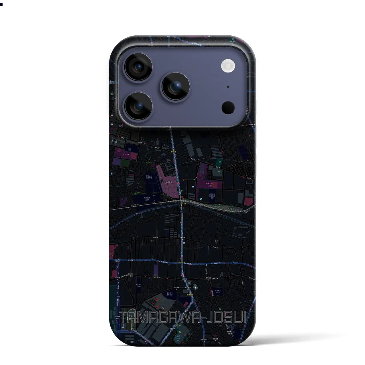 【玉川上水（東京都）】地図柄iPhoneケース（バックカバータイプ）