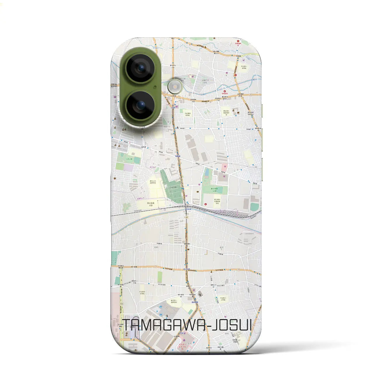 【玉川上水（東京都）】地図柄iPhoneケース（バックカバータイプ）