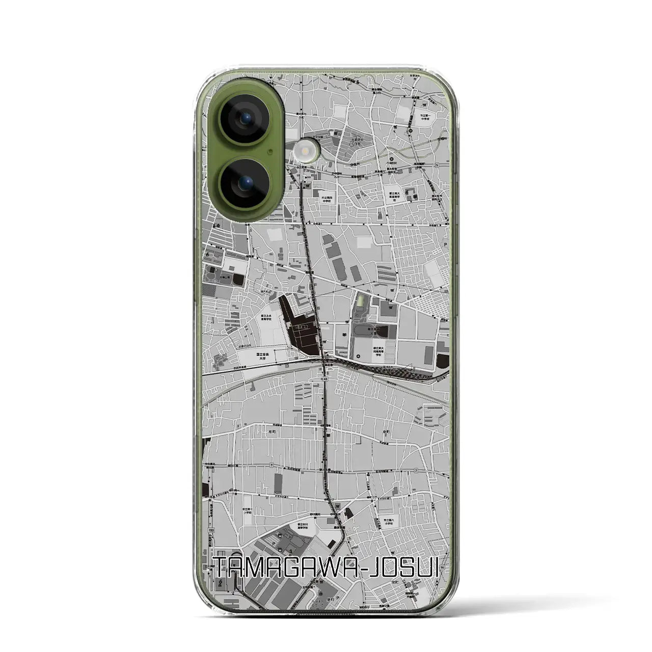 【玉川上水（東京都）】地図柄iPhoneケース（クリアタイプ）