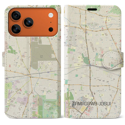 【玉川上水（東京都）】地図柄iPhoneケース（手帳タイプ）