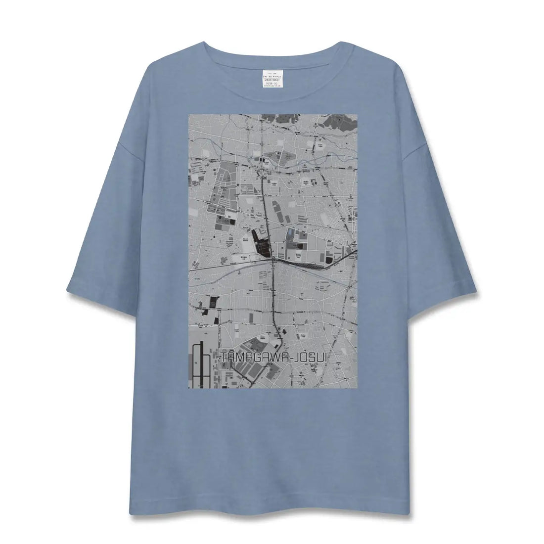 【玉川上水（東京都）】地図柄ビッグシルエットTシャツ