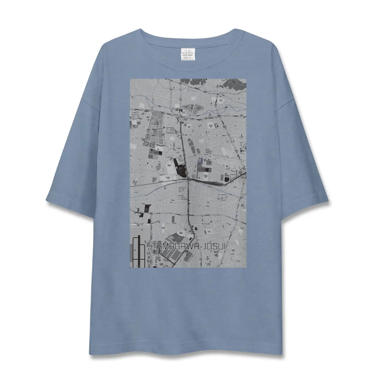 【玉川上水（東京都）】地図柄ビッグシルエットTシャツ