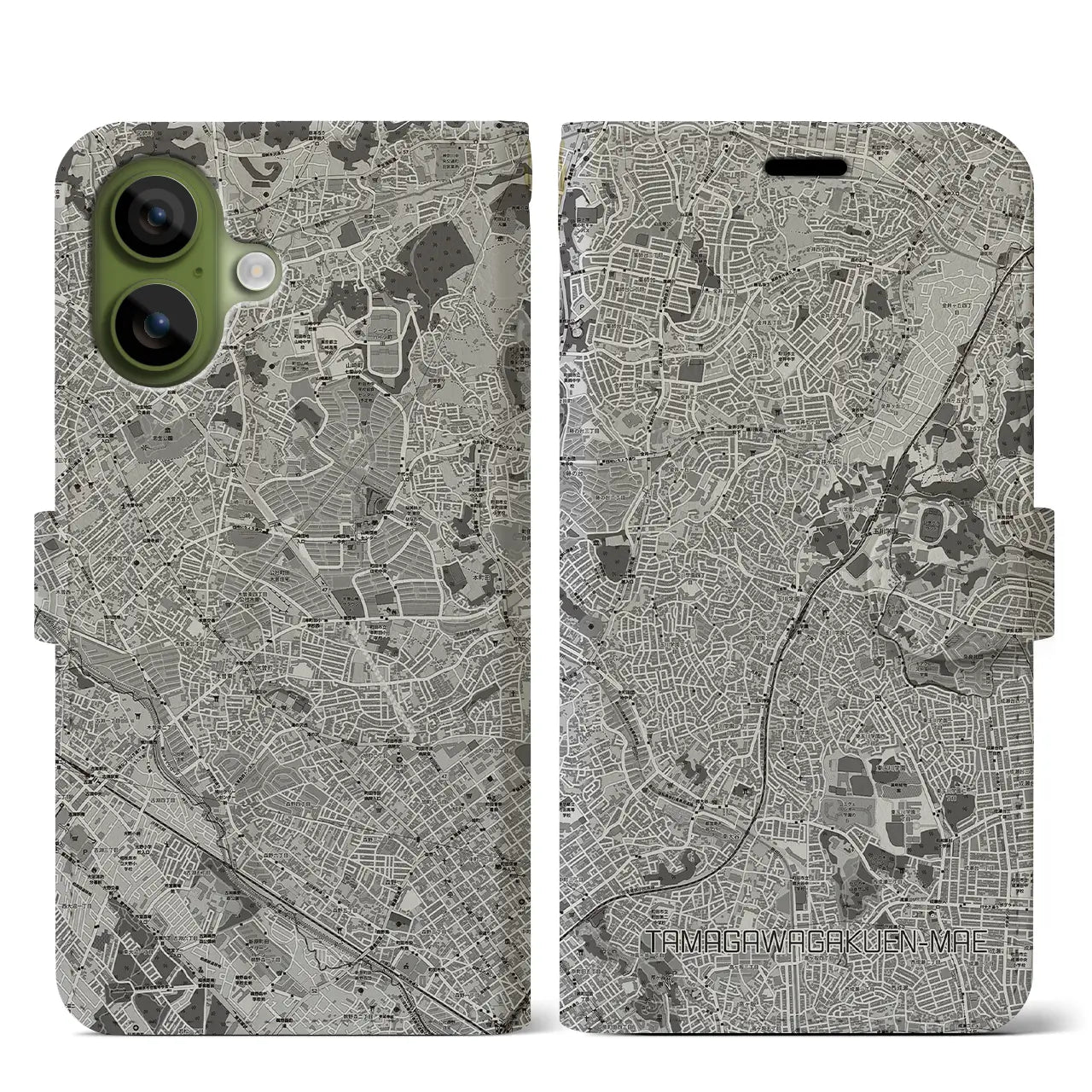 【玉川学園前（東京都）】地図柄iPhoneケース（手帳タイプ）