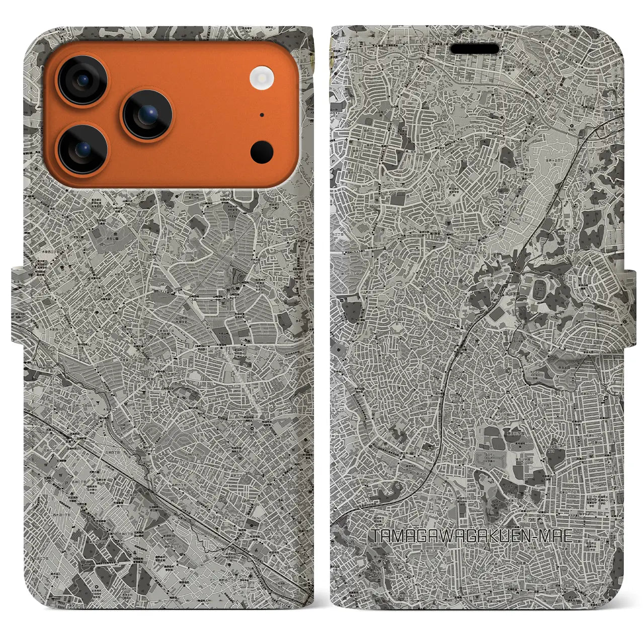 【玉川学園前（東京都）】地図柄iPhoneケース（手帳タイプ）