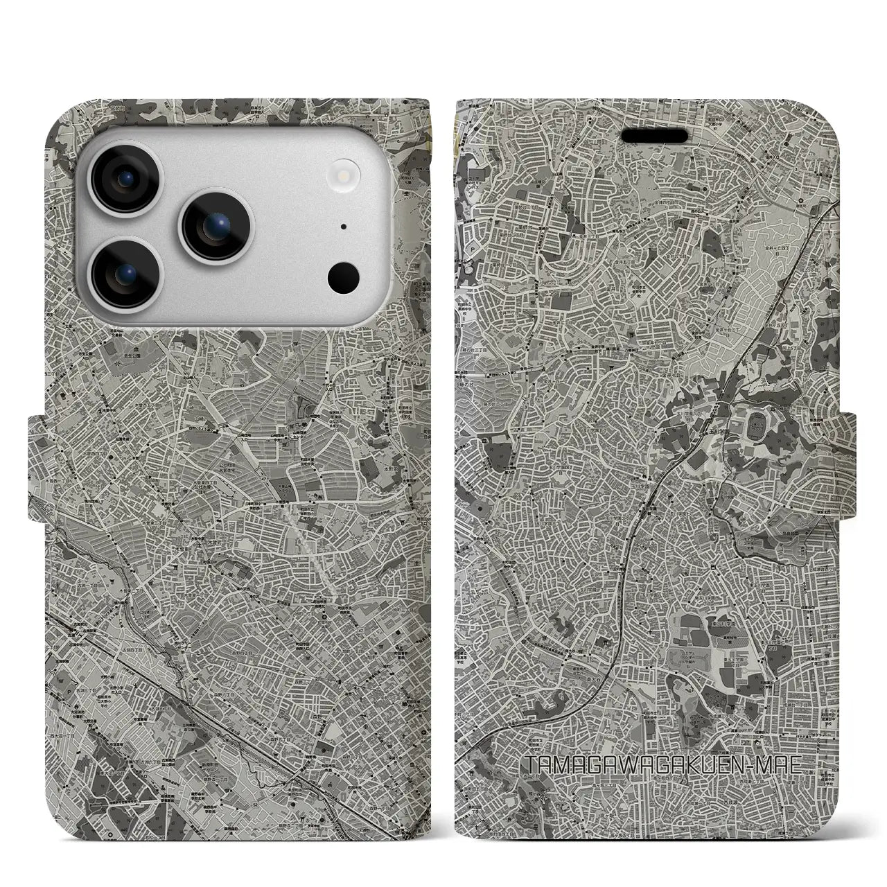 【玉川学園前（東京都）】地図柄iPhoneケース（手帳タイプ）