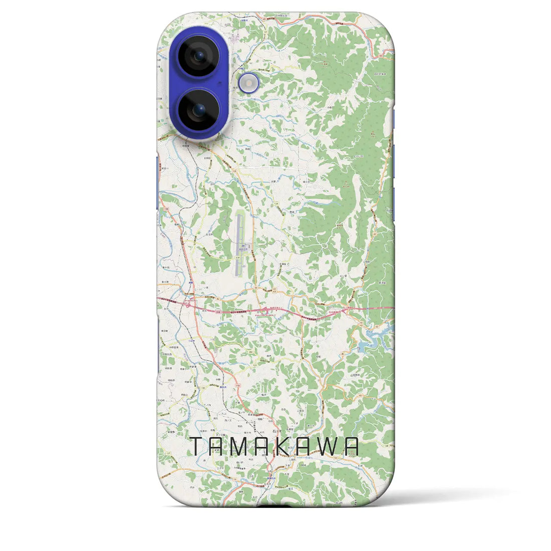 【玉川(福島県)】地図柄iPhoneケース(バックカバータイプ)ナチュラル・iPhone 16 Pro Max 用