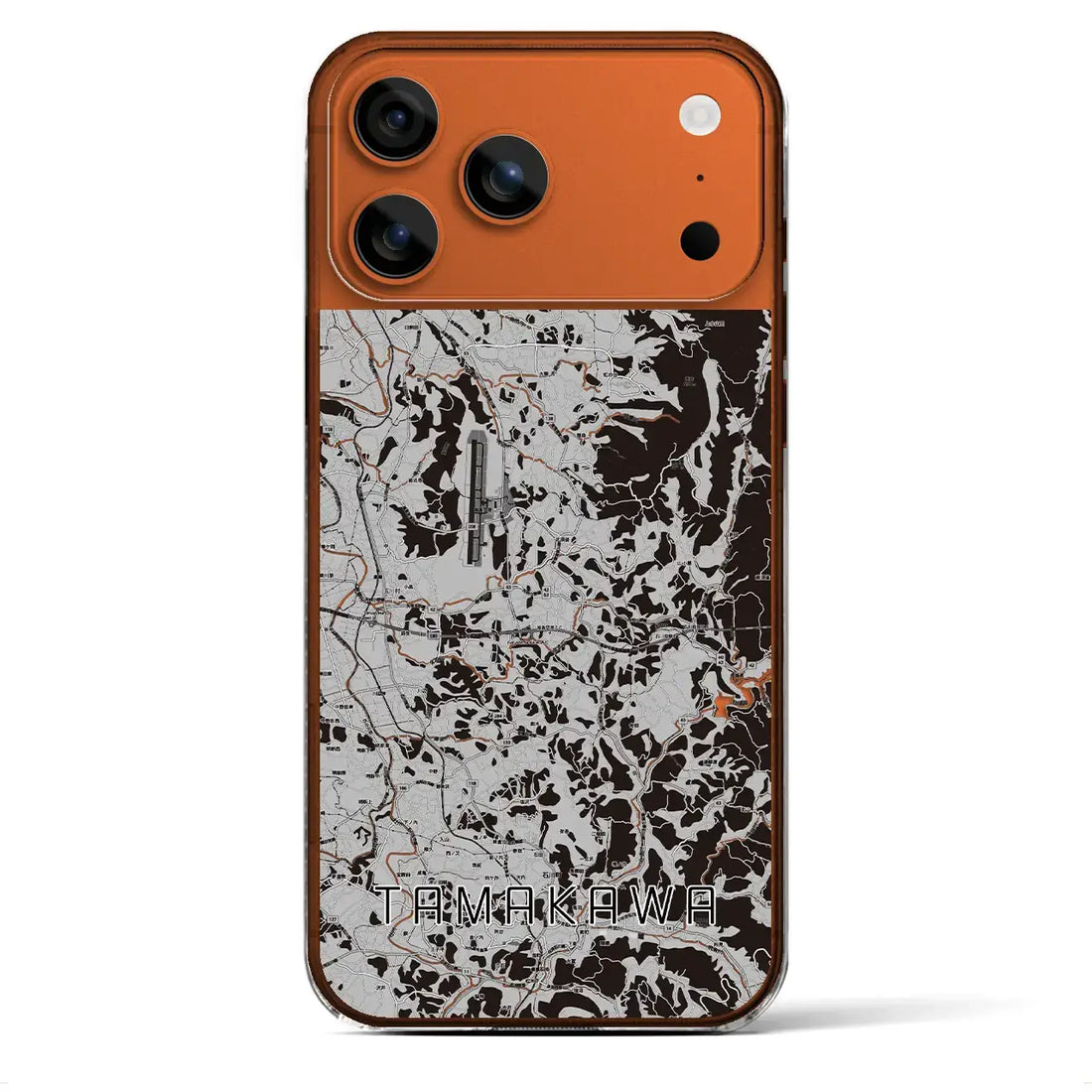 【玉川(福島県)】地図柄iPhoneケース(クリアタイプ)モノトーン・iPhone 17 Pro Max 用