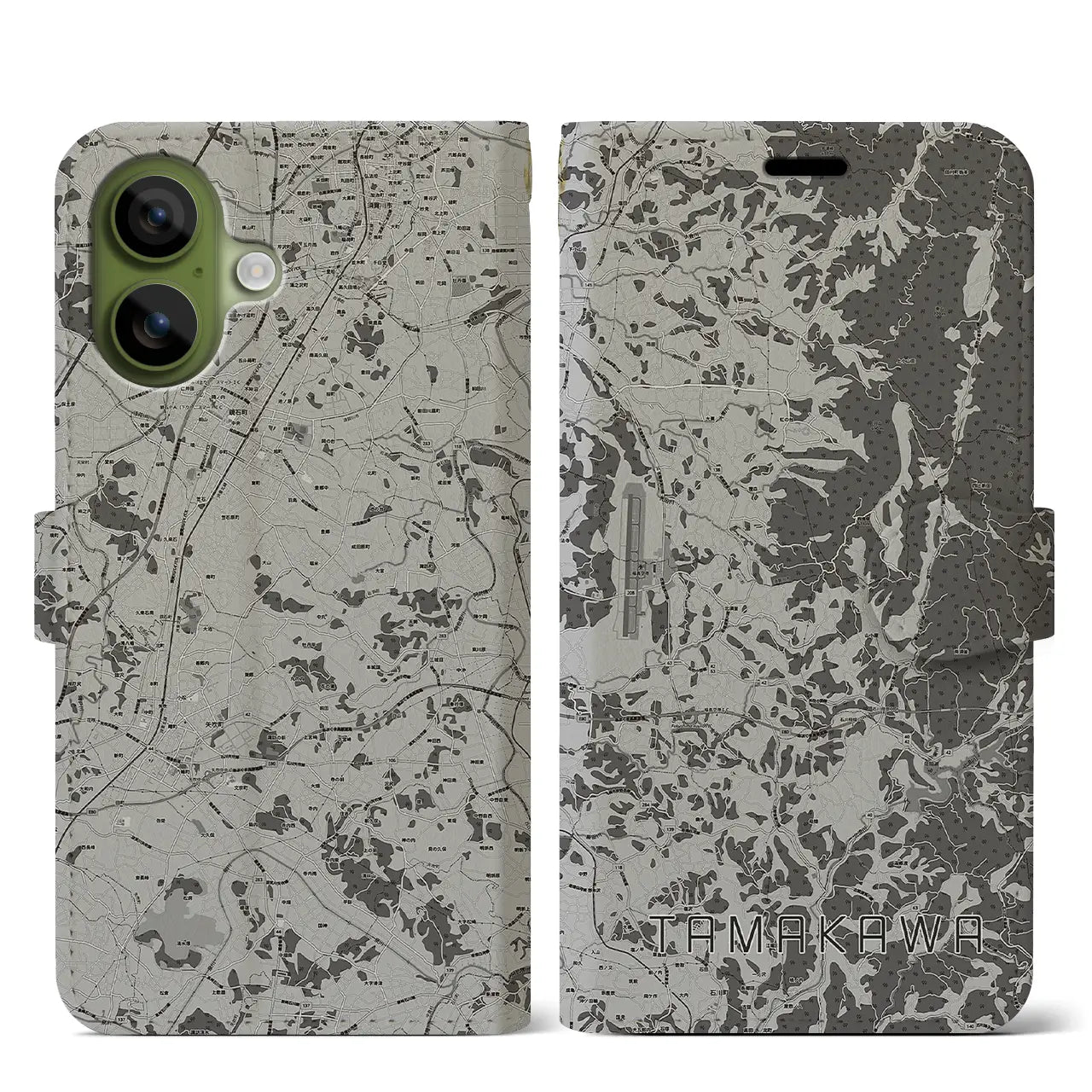 【玉川（福島県）】地図柄iPhoneケース（手帳タイプ）