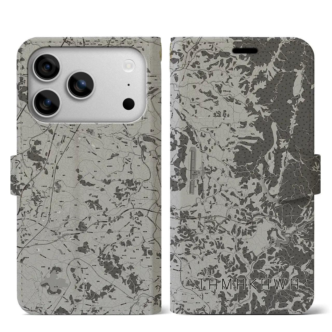 【玉川（福島県）】地図柄iPhoneケース（手帳タイプ）