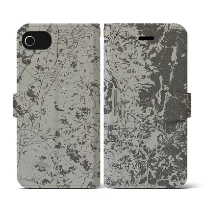 【玉川（福島県）】地図柄iPhoneケース（手帳タイプ）モノトーン・iPhone SE（第3 / 第2世代） / 8 / 7 / 6s / 6 用