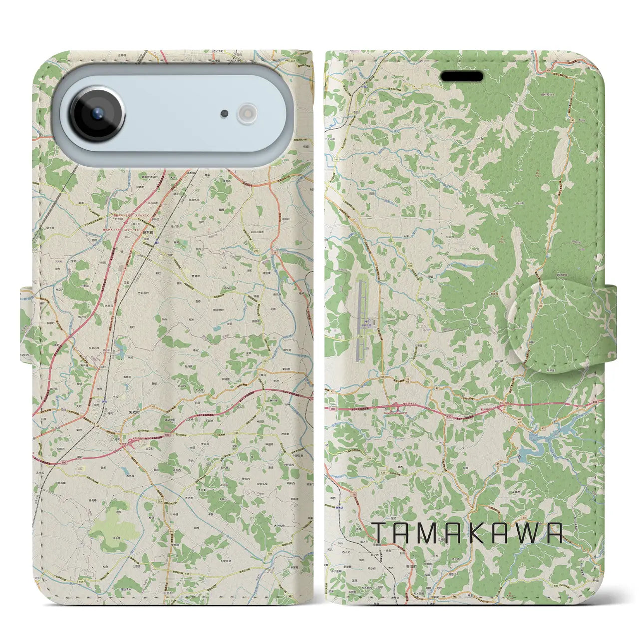 【玉川（福島県）】地図柄iPhoneケース（手帳タイプ）