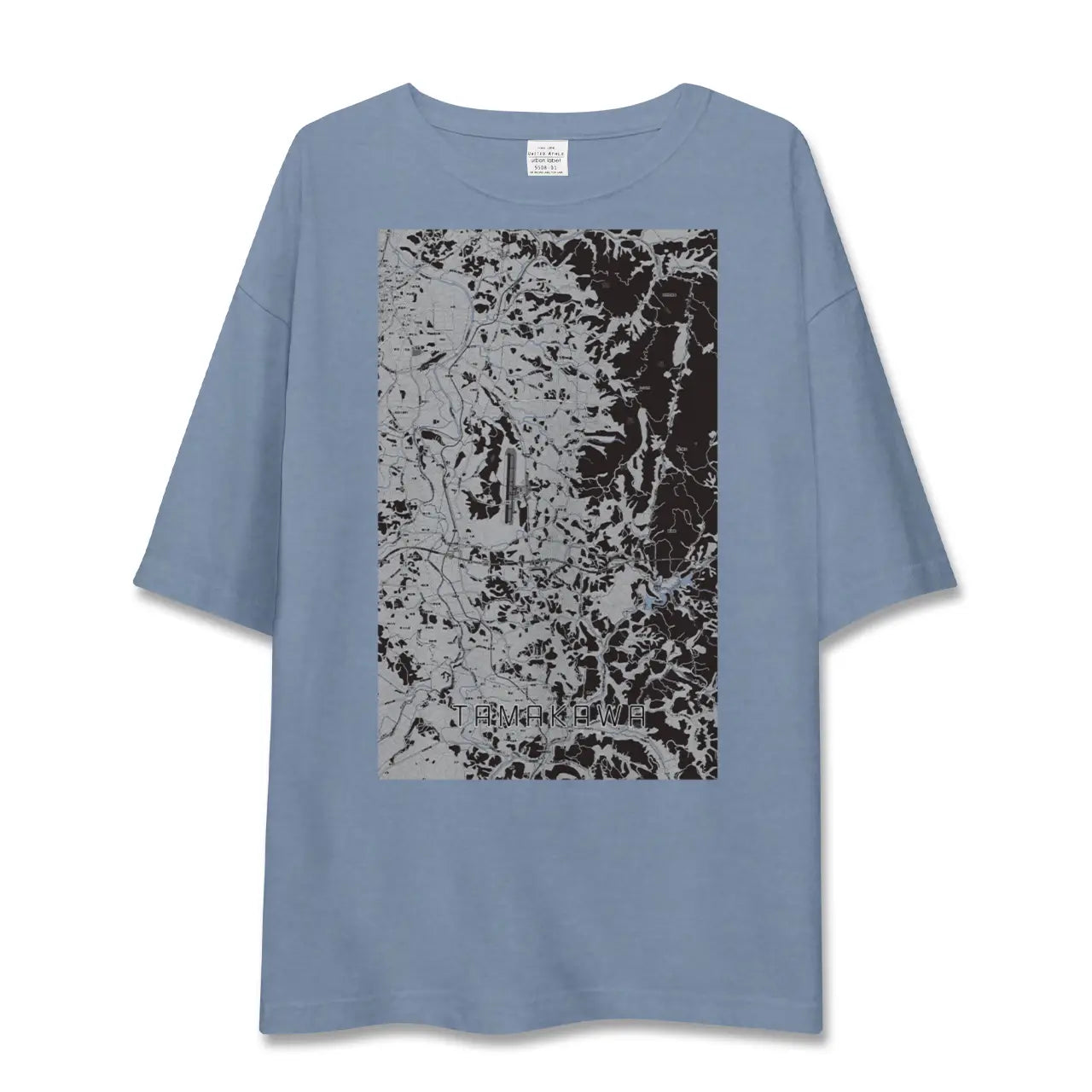 【玉川（福島県）】地図柄ビッグシルエットTシャツ