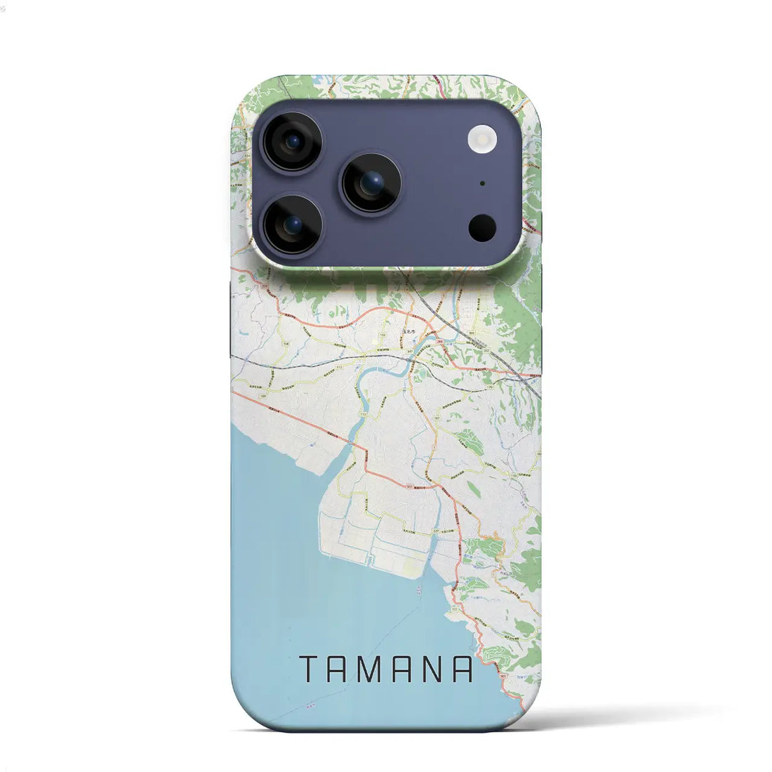 【玉名(熊本県)】地図柄iPhoneケース(バックカバータイプ)ブラック・iPhone 17 Pro Max 用