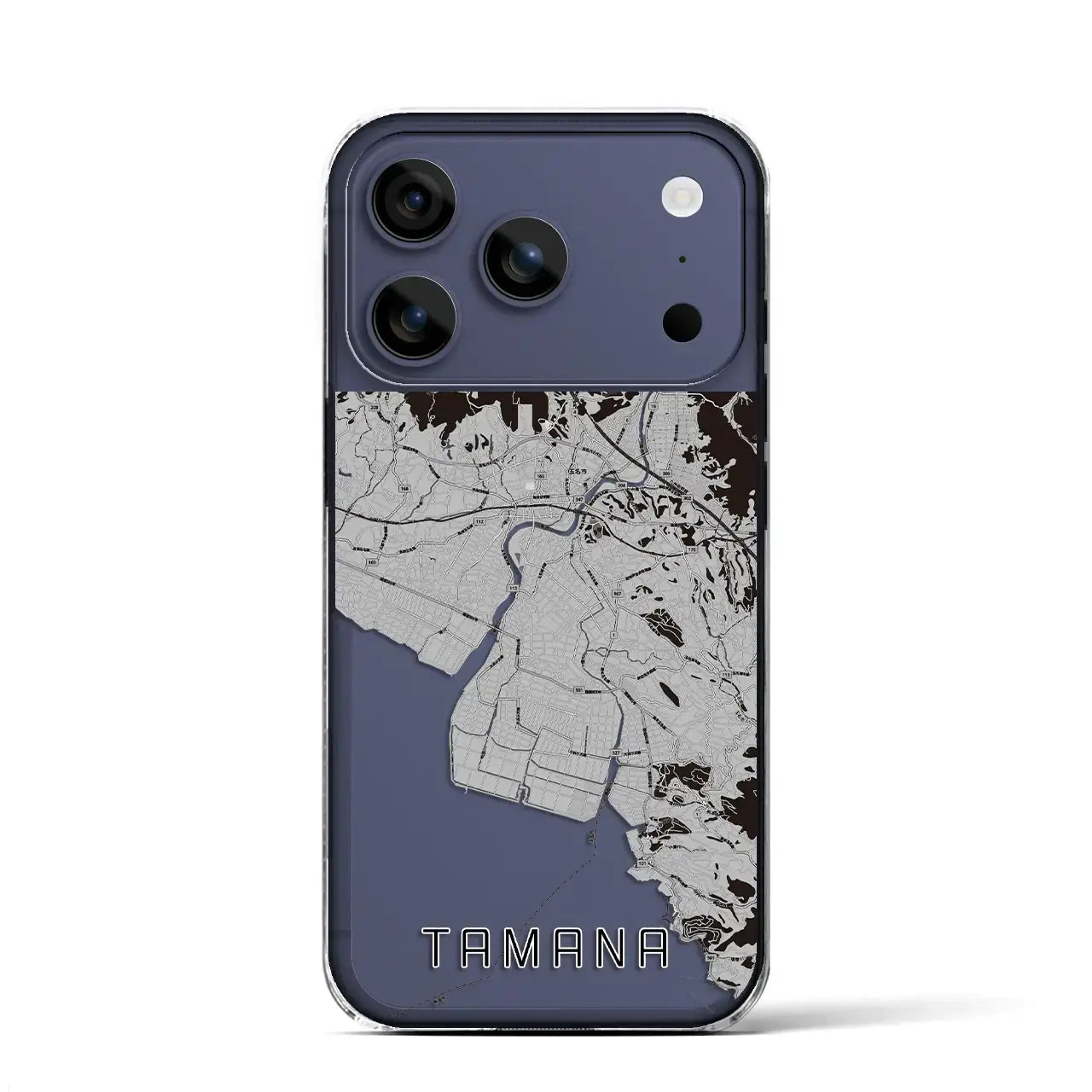 【玉名（熊本県）】地図柄iPhoneケース（クリアタイプ）モノトーン・iPhone 17 Pro Max 用