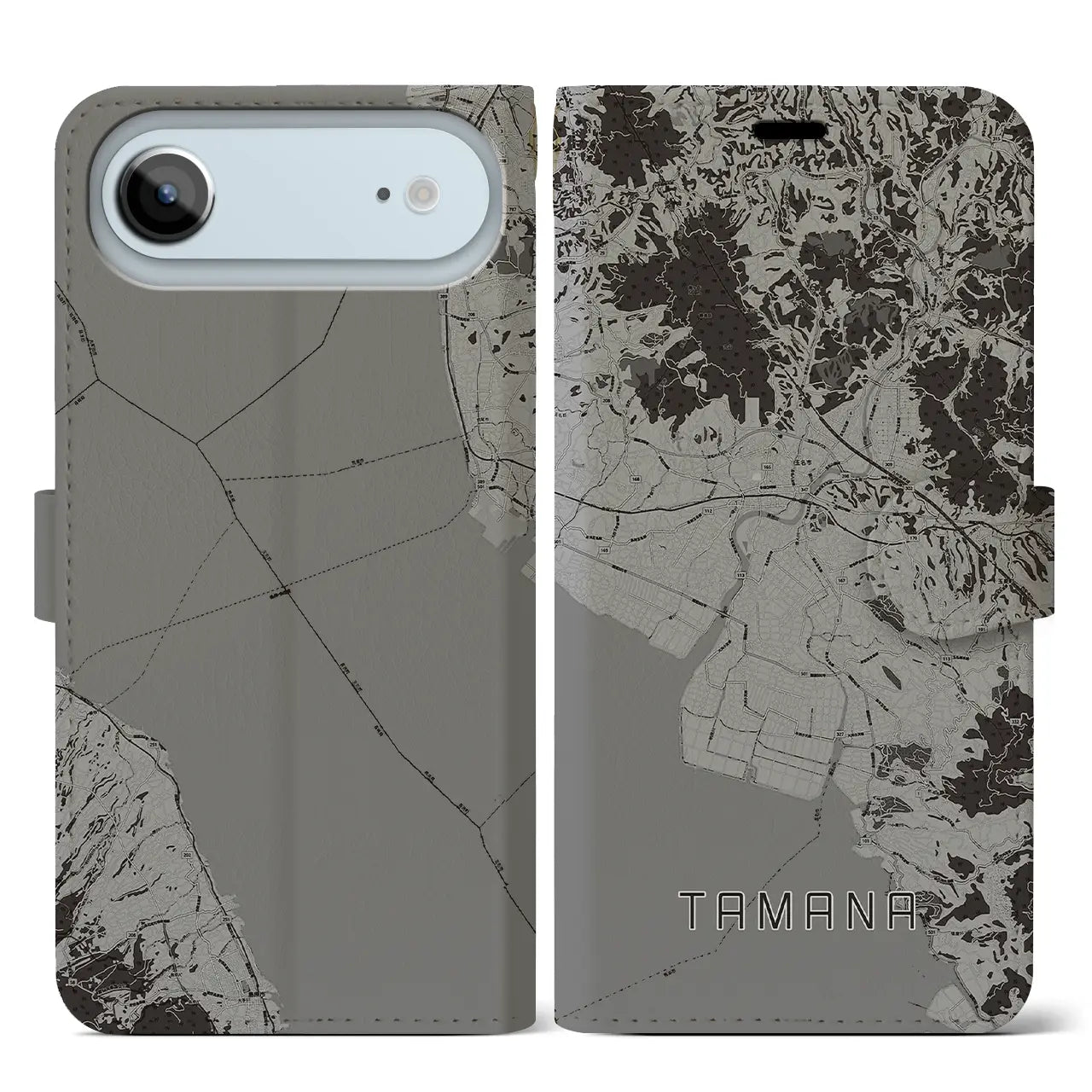 【玉名（熊本県）】地図柄iPhoneケース（手帳タイプ）