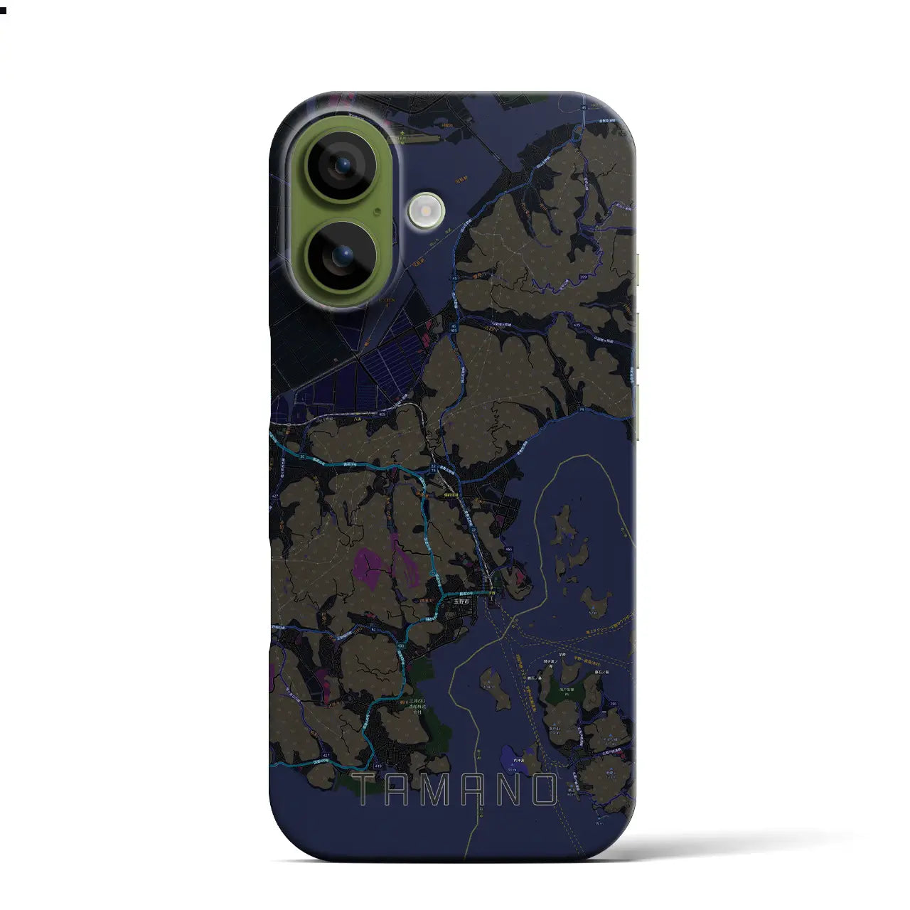 【玉野（岡山県）】地図柄iPhoneケース（バックカバータイプ）