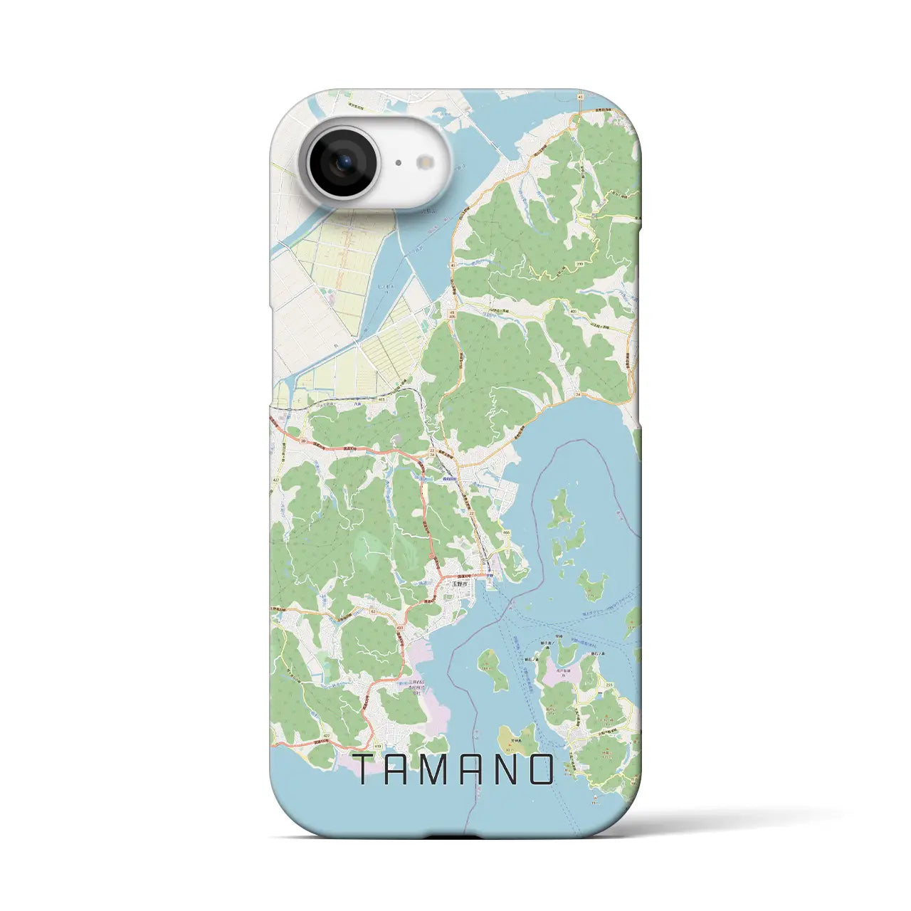 【玉野（岡山県）】地図柄iPhoneケース（バックカバータイプ）