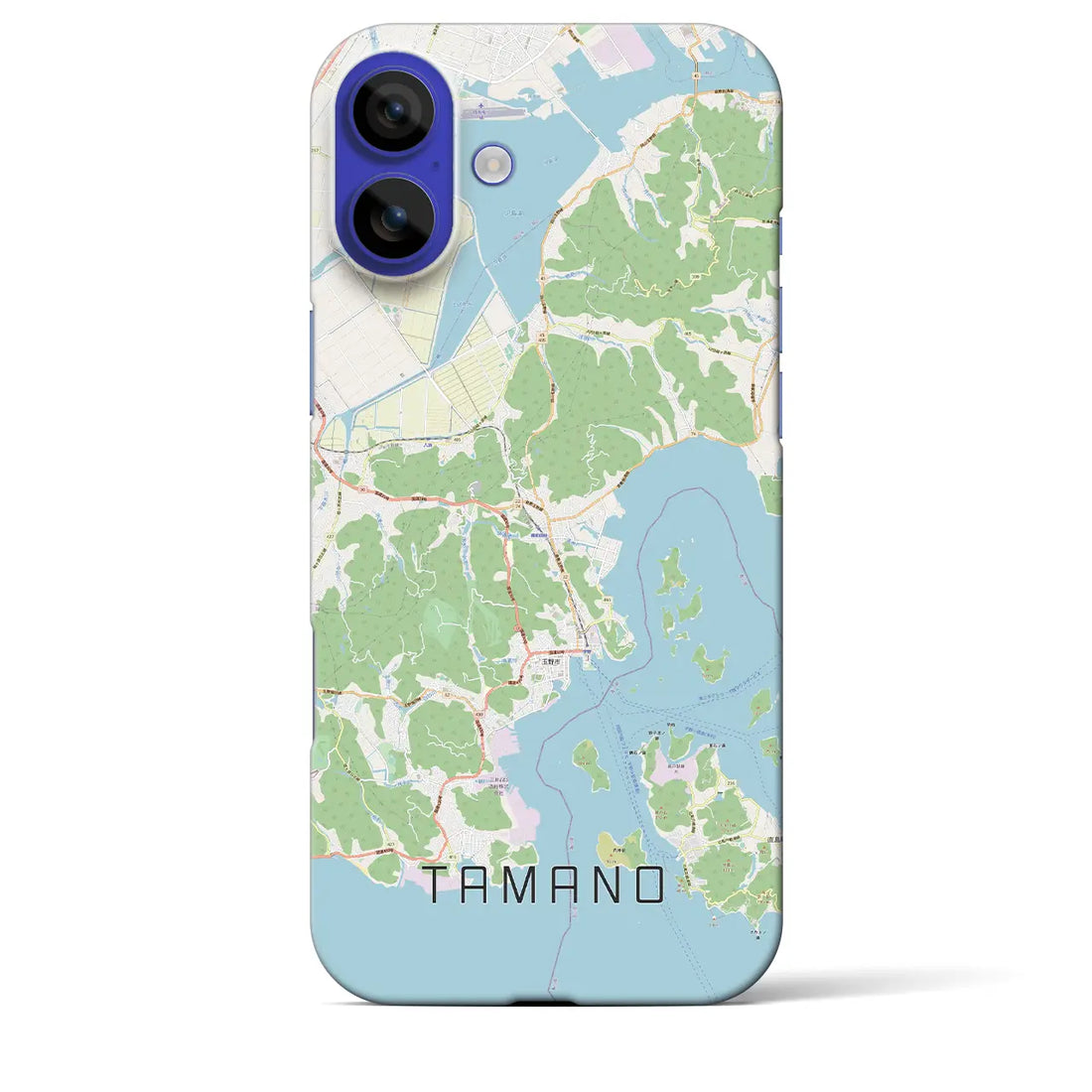 【玉野(岡山県)】地図柄iPhoneケース(バックカバータイプ)ナチュラル・iPhone 16 Pro Max 用